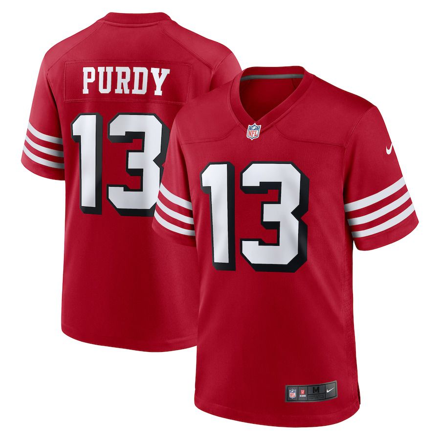 Men San Francisco 49ers 13 Brock Purdy Nike Scarlet Alternate Game Player NFL Jersey